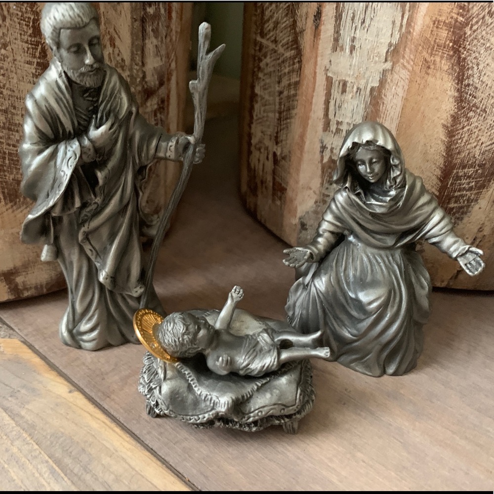 LENOX PEWTER NATIVITY SCENE - Picture 1 of 13